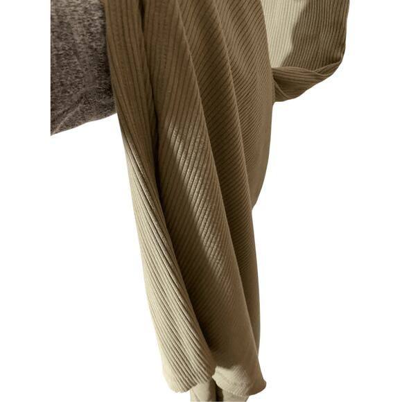 Banana Republic Tate Olive Green Ribbed Modest ONE-SHOULDER DRESS Sz L - Picture 5 of 8